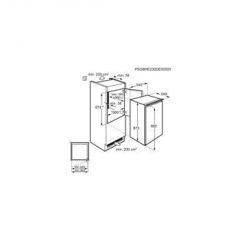 AEG TAB6L88ES Einbau Gefrierschrank, Nischenhöhe 88 cm, 98 L, Schlepptürtechnik, LowFrost, 4 Gefrierschubladen, weiß