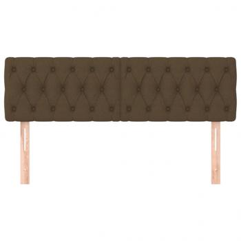 Kopfteile 2 Stk. Dunkelbraun 80x7x78/88 cm Stoff