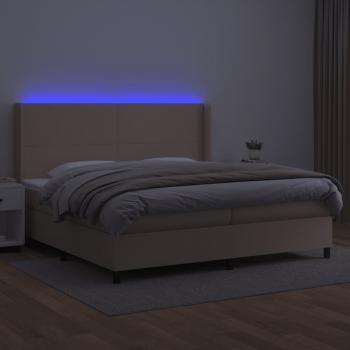 Boxspringbett mit Matratze & LED Cappuccino-Braun 200x200cm