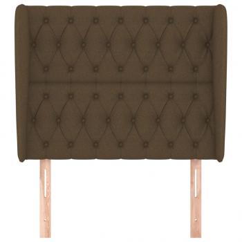 Kopfteil mit Ohren Dunkelbraun 103x23x118/128 cm Stoff