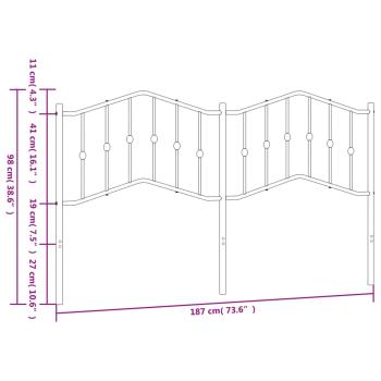 ARDEBO.de - Kopfteil Metall Schwarz 180 cm
