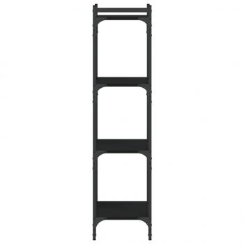 Bücherregal 4 Böden Schwarz 40x30x120 cm Holzwerkstoff