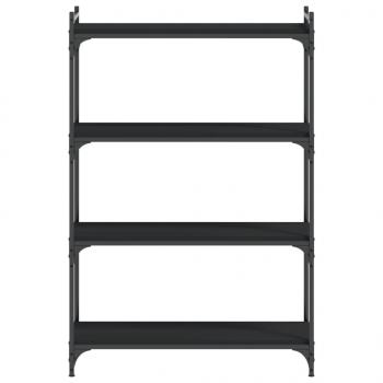 Bücherregal 4 Böden Schwarz 80x30x120 cm Holzwerkstoff