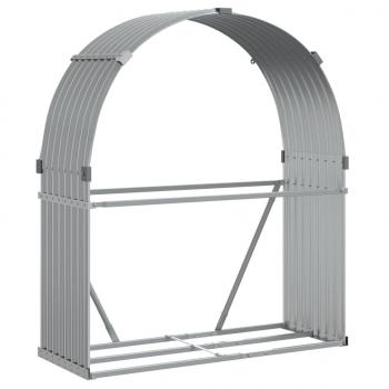 Kaminholzunterstand Hellgrau 120x45x140 cm Verzinkter Stahl