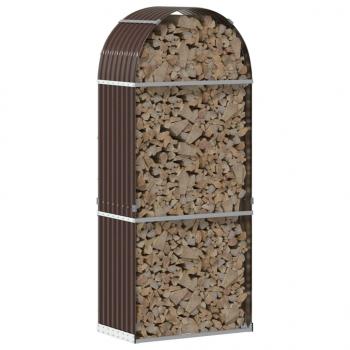 Kaminholzunterstand Braun 80x45x190 cm Verzinkter Stahl
