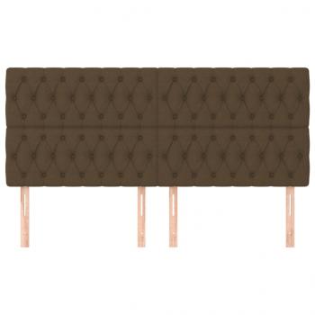 Kopfteile 4 Stk. Dunkelbraun 100x7x78/88 cm Stoff