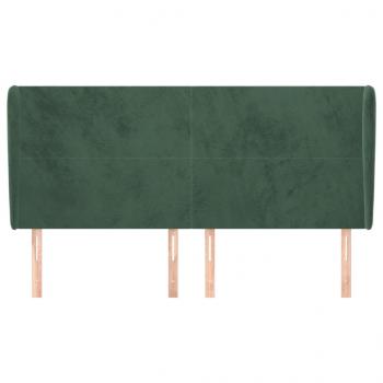 Kopfteil mit Ohren Dunkelgrün 163x23x118/128 cm Samt