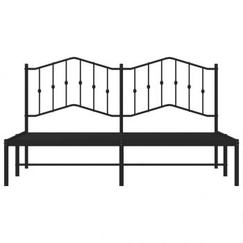 Bettgestell mit Kopfteil Metall Schwarz 180x200 cm