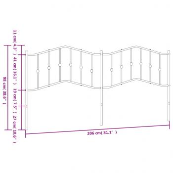Kopfteil Metall Weiß 200 cm