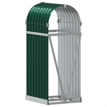 Kaminholzunterstand Grün 40x45x100 cm Verzinkter Stahl