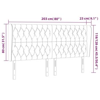 Kopfteil mit Ohren Dunkelbraun 203x23x118/128 cm Stoff
