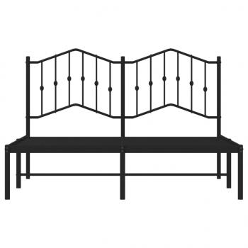 Bettgestell mit Kopfteil Metall Schwarz 135x190 cm
