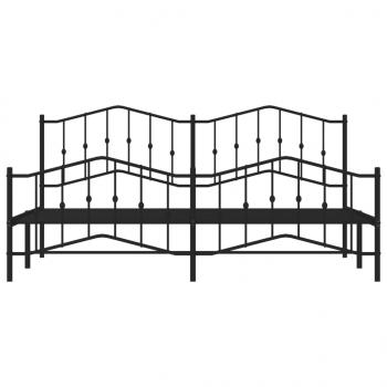 Bettgestell mit Kopf- und Fußteil Metall Schwarz 193x203 cm