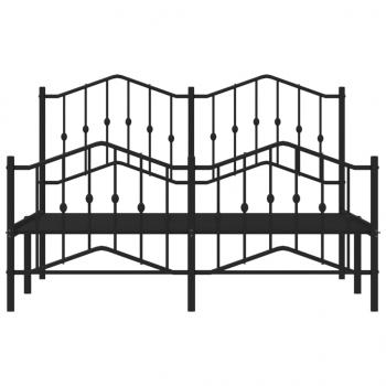 Bettgestell mit Kopf- und Fußteil Metall Schwarz 140x190 cm