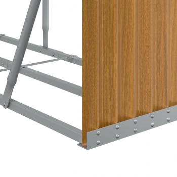 Kaminholzunterstand Hellbraun 300x45x100 cm Verzinkter Stahl