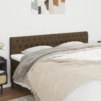 ARDEBO.de - Kopfteile 2 Stk. Dunkelbraun 100x7x78/88 cm Stoff