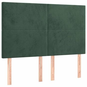 Boxspringbett mit Matratze Dunkelgrün 140x190 cm Samt