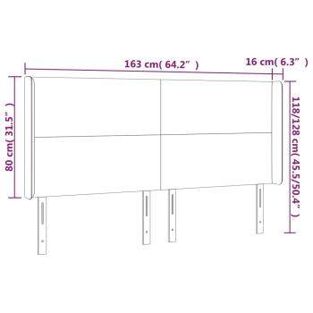 Kopfteil mit Ohren Dunkelbraun 163x16x118/128 cm Stoff
