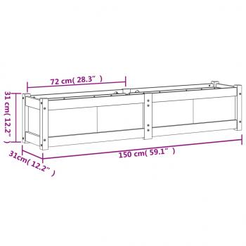 Pflanzkübel 150x31x31 cm Massivholz Douglasie