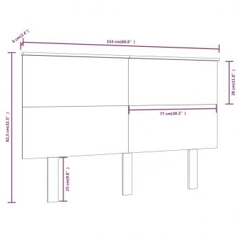 Kopfteil Weiß 154x6x82,5 cm Massivholz Kiefer