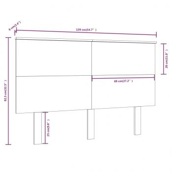 Kopfteil Weiß 139x6x82,5 cm Massivholz Kiefer