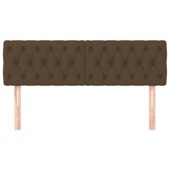 Kopfteile 2 Stk. Dunkelbraun 72x7x78/88 cm Stoff