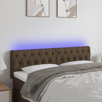 ARDEBO.de - LED Kopfteil Dunkelbraun 144x7x78/88 cm Stoff