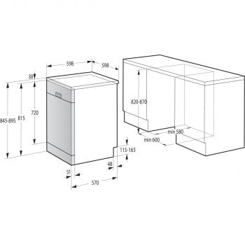 Gorenje GS620C10W Standgeschirrspüler, 60 cm breit, 14 Maßgedecke, TotalDry, automatische Türöffnung, weiß
