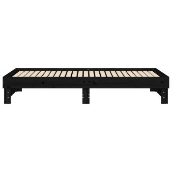 Tagesbett Ausziehbar Schwarz 2x(80x200) cm Massivholz Kiefer