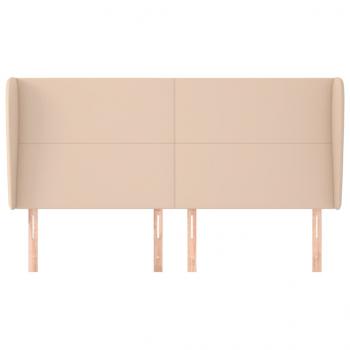 Kopfteil mit Ohren Cappuccino-Braun 183x23x118/128cm Kunstleder