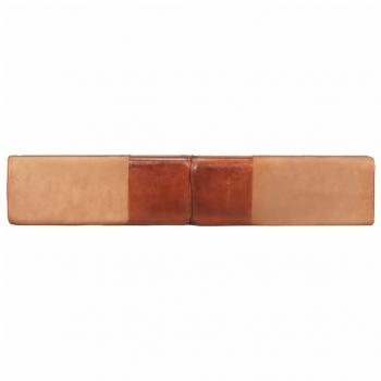 Bank Turnbock-Design Braun 160 cm Echtleder und Canvas