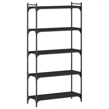 Bücherregal 5 Böden Schwarz 80x30x154 cm Holzwerkstoff