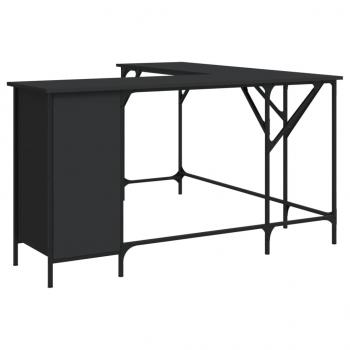 ARDEBO.de - Schreibtisch Schwarz 141x141x75 cm Holzwerkstoff