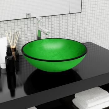 ARDEBO.de - Waschbecken Hartglas 42x14 cm Grün