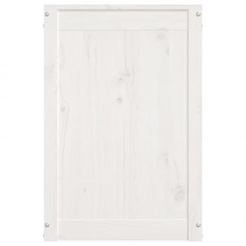 Wäschetruhe Weiß 88,5x44x66 cm Massivholz Kiefer