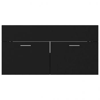 Badmöbel-Set Schwarz Holzwerkstoff