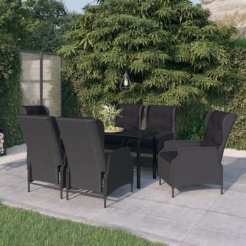 ARDEBO.de - 7-tlg. Garten-Essgruppe Dunkelgrau