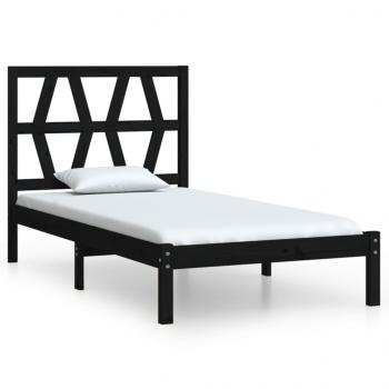 Massivholzbett Schwarz Kiefer 75x190 cm