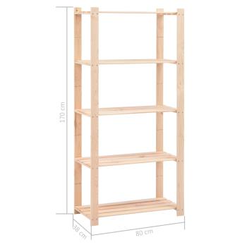  Lagerregale 5 Böden 2 Stk. 80×38×170cm Kiefer Massivholz 250kg