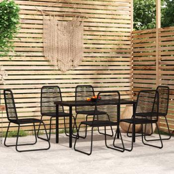 ARDEBO.de - 7-tlg. Garten-Essgruppe Schwarz
