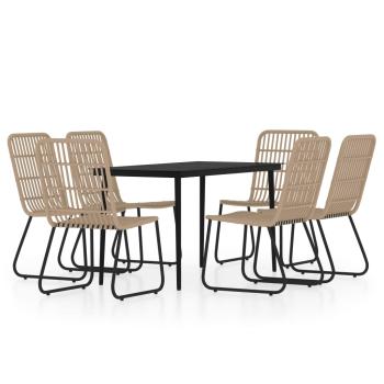7-tlg. Garten-Essgruppe Eichen-Optik