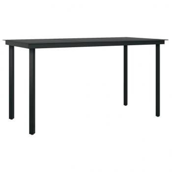 5-tlg. Garten-Essgruppe Schwarz PVC Rattan