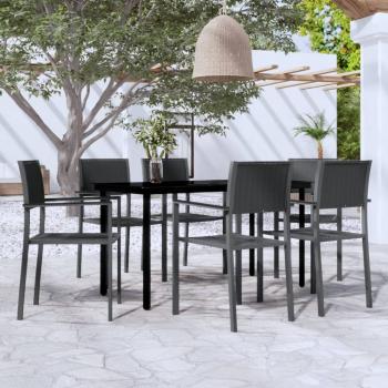 ARDEBO.de - 7-tlg. Garten-Essgruppe Schwarz