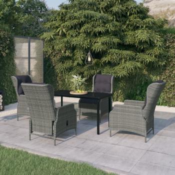 ARDEBO.de - 5-tlg. Garten-Essgruppe Hellgrau