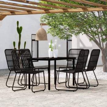 ARDEBO.de - 7-tlg. Garten-Essgruppe Schwarz