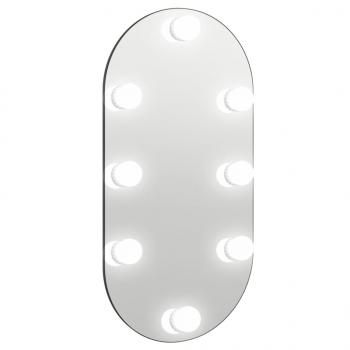 Spiegel mit LED-Leuchten 60x30 cm Glas Oval