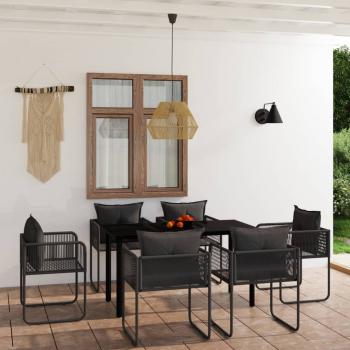 ARDEBO.de - 7-tlg. Garten-Essgruppe Schwarz