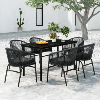 ARDEBO.de - 7-tlg. Garten-Essgruppe Grau