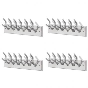 Garderobenleisten 4 Stk. Silbern Aluminium 