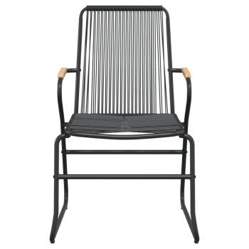 7-tlg. Garten-Essgruppe Schwarz PVC-Rattan